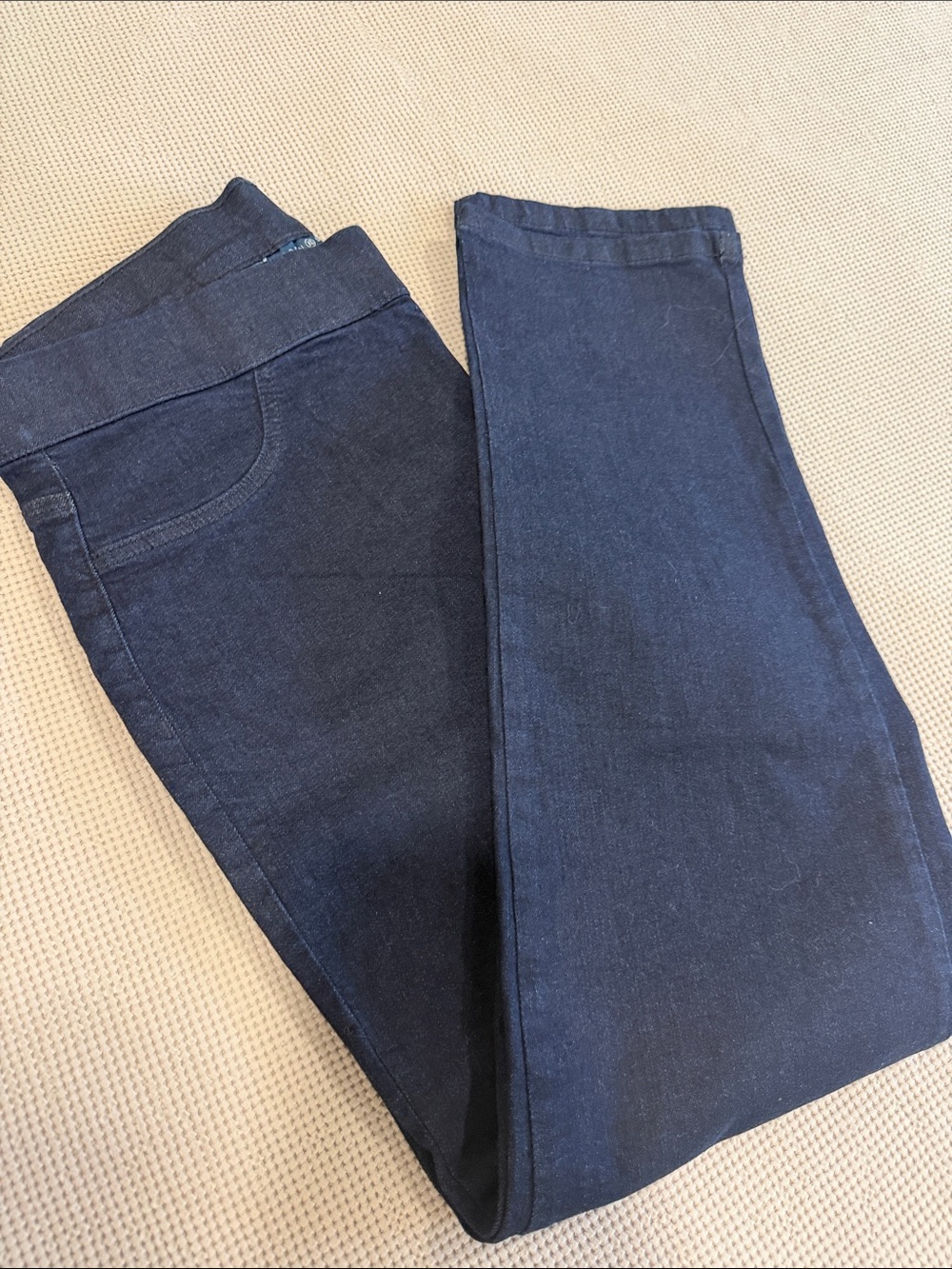 Karen Scott Dark Navy Straight-Leg Jeans slip on